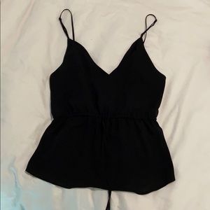 Babaton peplum waist wrap back sleeveless blouse